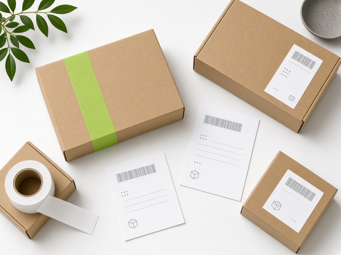 Prepared courier parcels ready for dispatch